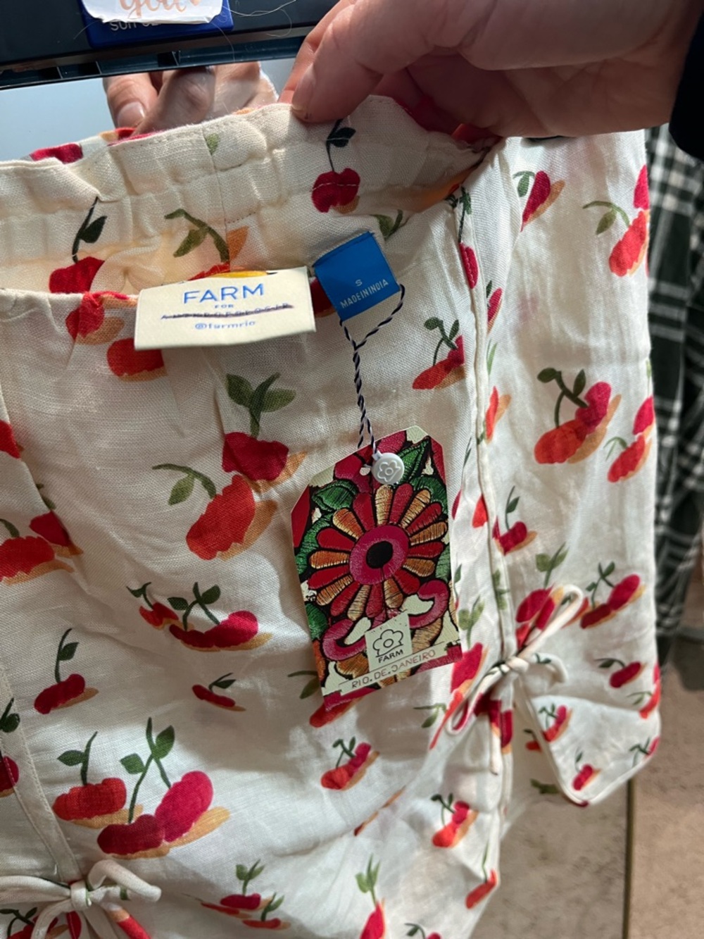 Farm Rio x Anthropologie Cherry Linen Blend Skort - Picture 8 of 8